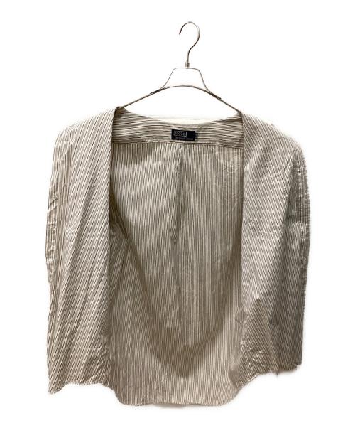 POLO RALPH LAUREN（ポロ・ラルフローレン）POLO RALPH LAUREN (ポロ・ラルフローレン) HAMILTON製 バンドカラーストライプシャツ グレー サイズ:43-86の古着・服飾アイテム