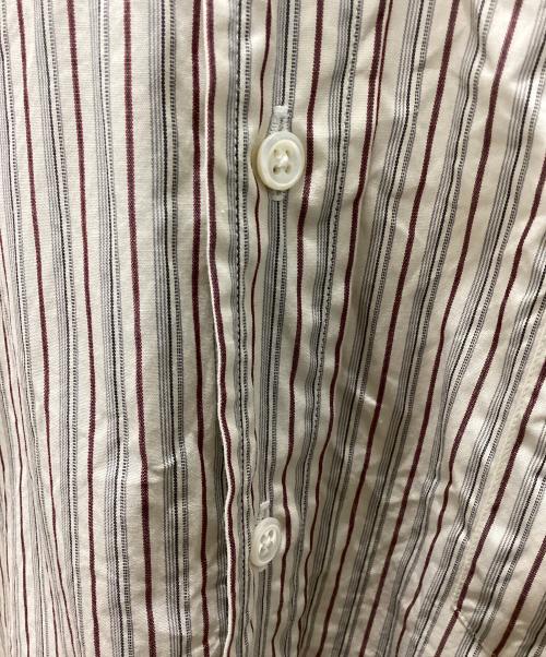 POLO RALPH LAUREN（ポロ・ラルフローレン）POLO RALPH LAUREN (ポロ・ラルフローレン) HAMILTON製 バンドカラーストライプシャツ グレー サイズ:43-86の古着・服飾アイテム