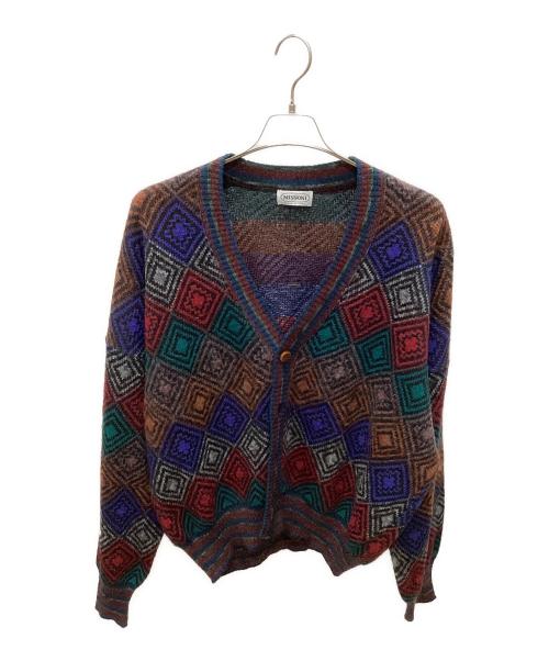 missoni（ミッソーニ）MISSONI (ミッソーニ) モヘア混ダイヤ柄ニットカーディガン マルチカラー サイズ:表記無しの古着・服飾アイテム