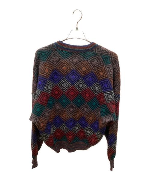 missoni（ミッソーニ）MISSONI (ミッソーニ) モヘア混ダイヤ柄ニットカーディガン マルチカラー サイズ:表記無しの古着・服飾アイテム