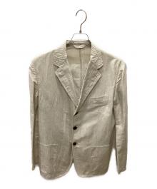 HERMES（エルメス）の古着「リネンコットン クレープ 段返り3B テーラード ジャケット」｜ベージュ