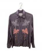 NOMA t.d.ノーマティーディー）の古着「パームツリーエンブロイダリーシャツ」｜ラベンダー