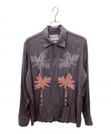 NOMA t.d.（ノーマティーディー）の古着「パームツリーエンブロイダリーシャツ」｜ラベンダー