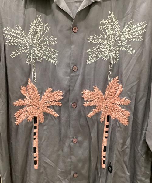 NOMA t.d.（ノーマティーディー）NOMA t.d. (ノーマティーディー) パームツリーエンブロイダリーシャツ ラベンダー サイズ:3の古着・服飾アイテム