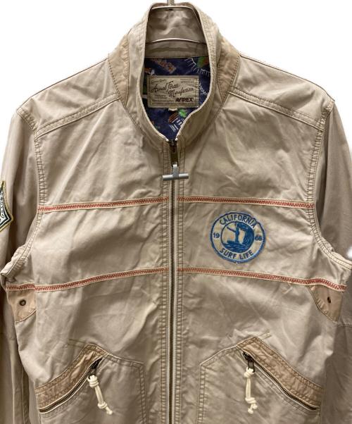AVIREX（アヴィレックス）AVIREX (アヴィレックス) クラシック ビーチ カスタムジップジャケット ベージュ サイズ:XLの古着・服飾アイテム