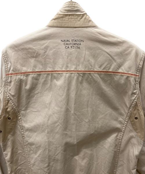 AVIREX（アヴィレックス）AVIREX (アヴィレックス) クラシック ビーチ カスタムジップジャケット ベージュ サイズ:XLの古着・服飾アイテム