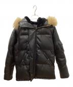 AVIREXアヴィレックス）の古着「レザーダウンジャケット」｜ブラック