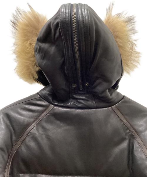 AVIREX（アヴィレックス）AVIREX (アヴィレックス) レザーダウンジャケット ブラック サイズ:Mの古着・服飾アイテム