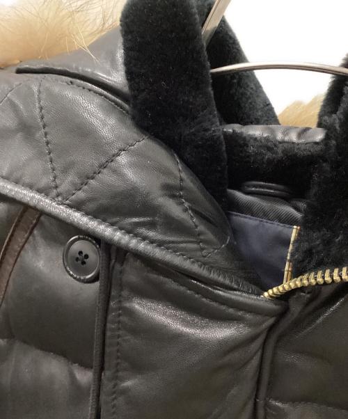 AVIREX（アヴィレックス）AVIREX (アヴィレックス) レザーダウンジャケット ブラック サイズ:Mの古着・服飾アイテム