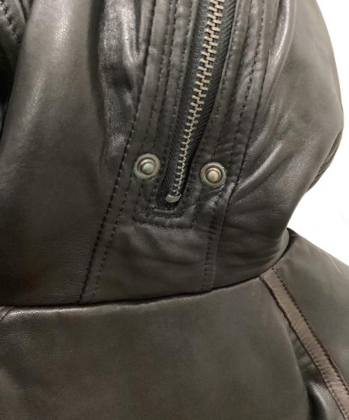 AVIREX（アヴィレックス）AVIREX (アヴィレックス) レザーダウンジャケット ブラック サイズ:Mの古着・服飾アイテム