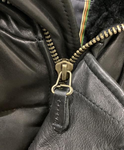 AVIREX（アヴィレックス）AVIREX (アヴィレックス) レザーダウンジャケット ブラック サイズ:Mの古着・服飾アイテム