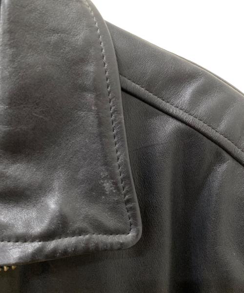 HARLEY-DAVIDSON（ハーレーダビッドソン）HARLEY-DAVIDSON (ハーレーダビッドソン) ロゴワッペンシングルレザージャケット ブラック サイズ:Lの古着・服飾アイテム