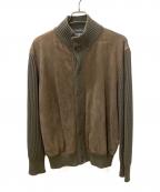 Salvatore Ferragamoサルヴァトーレ フェラガモ）の古着「スウェードニットブルゾン」｜ベージュ