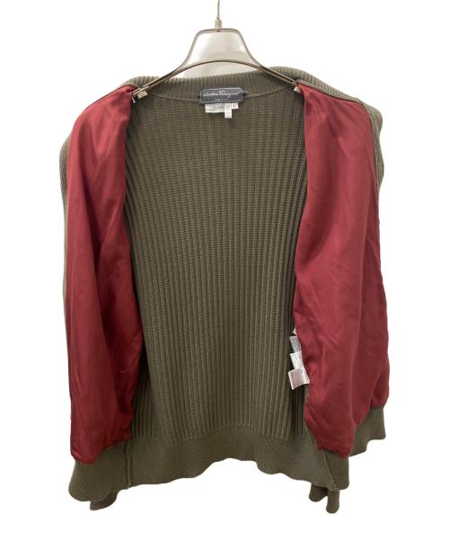 Salvatore Ferragamo（サルヴァトーレ フェラガモ）Salvatore Ferragamo (サルヴァトーレ フェラガモ) スウェードニットブルゾン ベージュ サイズ:Lの古着・服飾アイテム