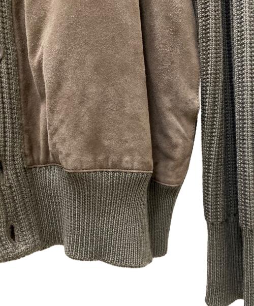 Salvatore Ferragamo（サルヴァトーレ フェラガモ）Salvatore Ferragamo (サルヴァトーレ フェラガモ) スウェードニットブルゾン ベージュ サイズ:Lの古着・服飾アイテム