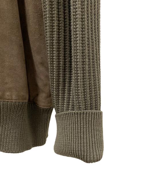 Salvatore Ferragamo（サルヴァトーレ フェラガモ）Salvatore Ferragamo (サルヴァトーレ フェラガモ) スウェードニットブルゾン ベージュ サイズ:Lの古着・服飾アイテム