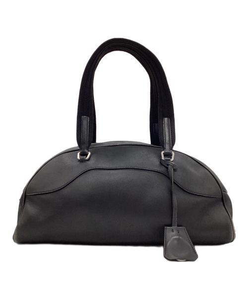PRADA（プラダ）PRADA (プラダ) レザーハンドバッグ ブラックの古着・服飾アイテム