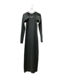 Snidel（スナイデル）の古着「カーデセットアメスリニットワンピ」｜グリーン