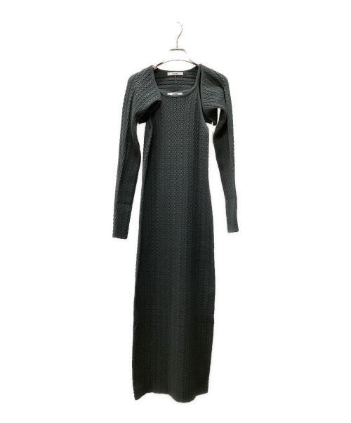 Snidel（スナイデル）Snidel (スナイデル) カーデセットアメスリニットワンピ グリーン サイズ:F 未使用品の古着・服飾アイテム