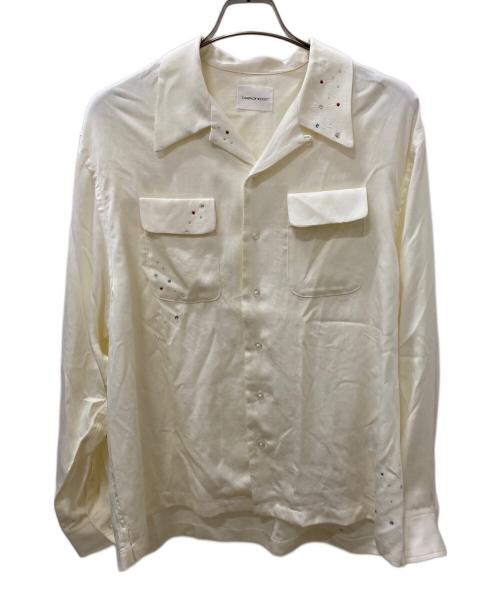 CAMPHOR WOOD（カンファーウッド）CAMPHOR WOOD (カンファーウッド) ラインストーンレーヨンシャツ ホワイト サイズ:Mの古着・服飾アイテム