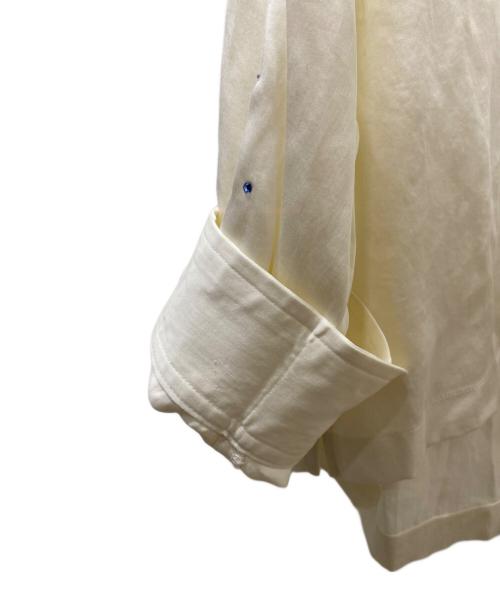 CAMPHOR WOOD（カンファーウッド）CAMPHOR WOOD (カンファーウッド) ラインストーンレーヨンシャツ ホワイト サイズ:Mの古着・服飾アイテム