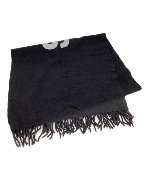 COMME des GARCONS SHIRT（コムデギャルソンシャツ）COMME des GARCONS SHIRT (コムデギャルソンシャツ) Wool Cloth On Logo Print マフラー ブラックの古着・服飾アイテム