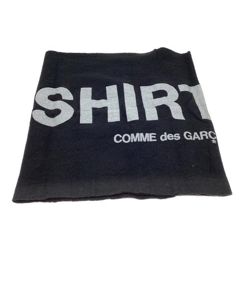 COMME des GARCONS SHIRT（コムデギャルソンシャツ）COMME des GARCONS SHIRT (コムデギャルソンシャツ) Wool Cloth On Logo Print マフラー ブラックの古着・服飾アイテム