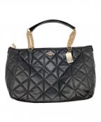 COACHコーチ）の古着「キルティングチェーントートバッグ」｜ブラック