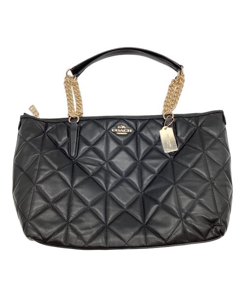 COACH（コーチ）COACH (コーチ) キルティングチェーントートバッグ ブラックの古着・服飾アイテム
