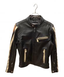 MOTO-FIELD（モト フィールド）の古着「シングルライダースジャケット」｜ブラック