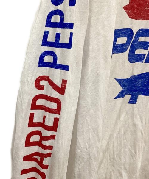 DSQUARED2（ディースクエアード）DSQUARED2 (ディースクエアード) ペプシコラボ長袖カットソー ホワイト サイズ:Lの古着・服飾アイテム