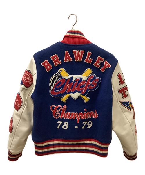 STYLE EYES（スタイルアイズ）STYLE EYES (スタイルアイズ) スタジャン ブルー×ホワイト サイズ:38の古着・服飾アイテム