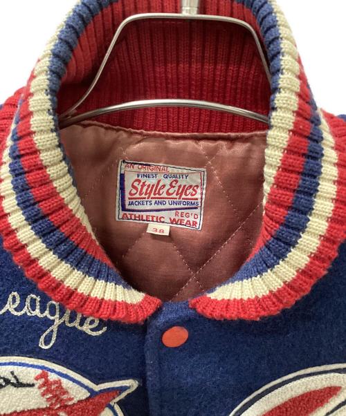 STYLE EYES（スタイルアイズ）STYLE EYES (スタイルアイズ) スタジャン ブルー×ホワイト サイズ:38の古着・服飾アイテム