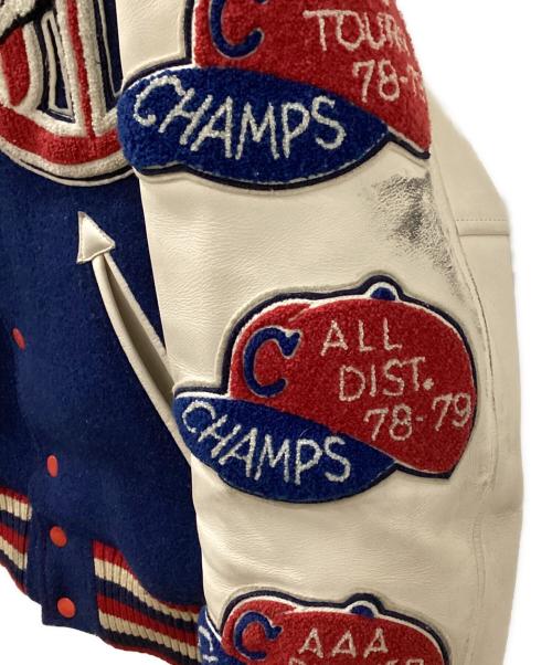 STYLE EYES（スタイルアイズ）STYLE EYES (スタイルアイズ) スタジャン ブルー×ホワイト サイズ:38の古着・服飾アイテム