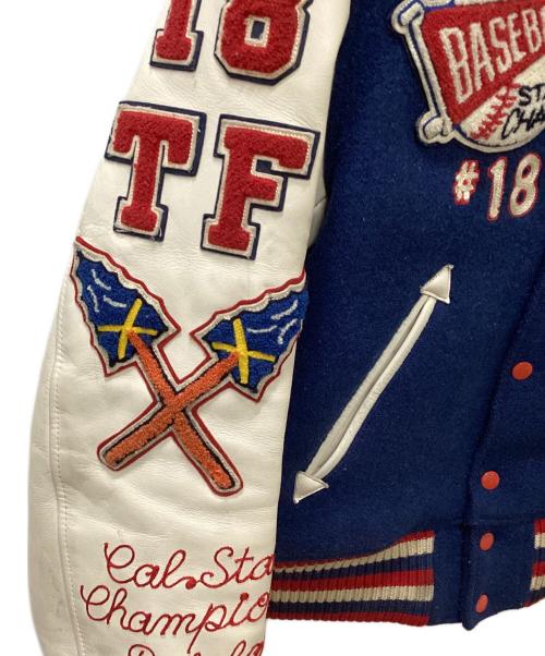 STYLE EYES（スタイルアイズ）STYLE EYES (スタイルアイズ) スタジャン ブルー×ホワイト サイズ:38の古着・服飾アイテム