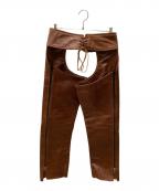 VANSONバンソン）の古着「レザーチャップス」｜ブラウン