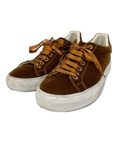 JIL SANDER（ジルサンダー）JIL SANDER (ジルサンダー) ベルベットスニーカー ブラウン サイズ:37の古着・服飾アイテム