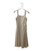 Apuweiser-richeアプワイザーリッシェ）の古着「ベルト付パイピングジャンスカ」｜ピンクベージュ