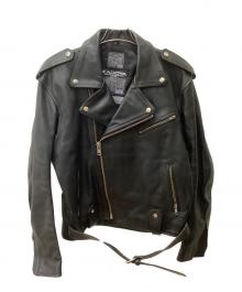 KADOYA（カドヤ）の古着「レザーライダースジャケット」｜ブラック