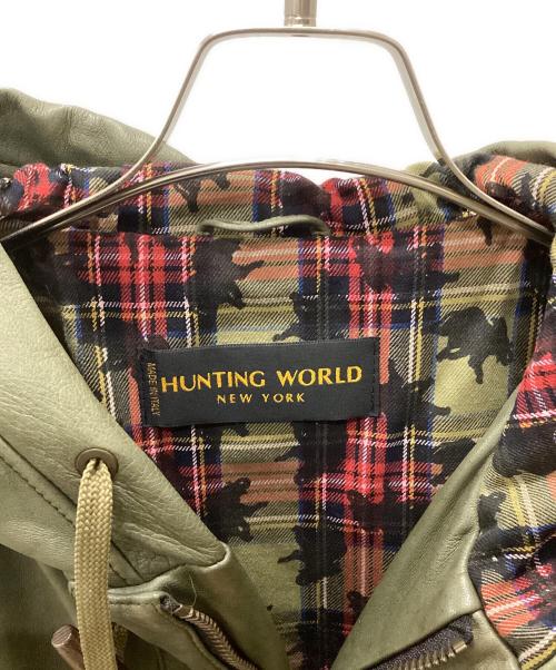 HUNTING WORLD（ハンティングワールド）HUNTING WORLD (ハンティングワールド) ラムレザージャケット オリーブ サイズ:52の古着・服飾アイテム