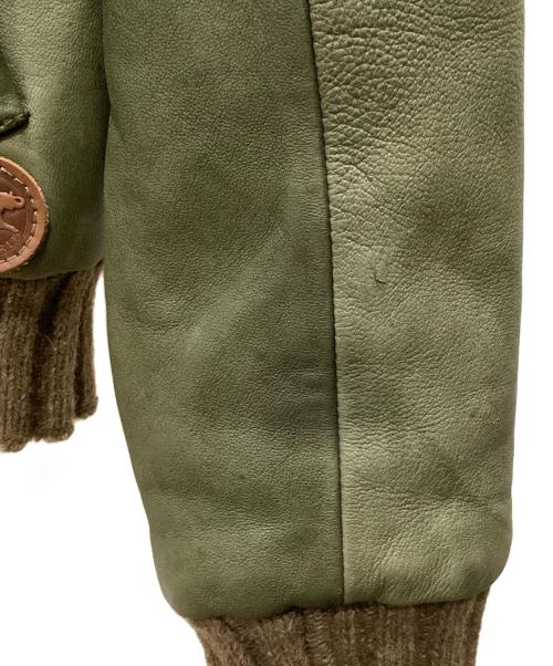 HUNTING WORLD（ハンティングワールド）HUNTING WORLD (ハンティングワールド) ラムレザージャケット オリーブ サイズ:52の古着・服飾アイテム
