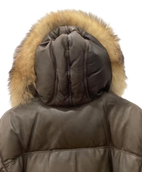 DSQUARED2（ディースクエアード）DSQUARED2 (ディースクエアード) ラムレザーダウンジャケット ブラウン サイズ:48の古着・服飾アイテム