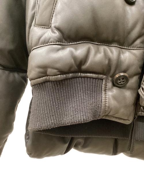 DSQUARED2（ディースクエアード）DSQUARED2 (ディースクエアード) ラムレザーダウンジャケット ブラウン サイズ:48の古着・服飾アイテム