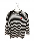 PLAY COMME des GARCONSプレイコムデギャルソン）の古着「長袖カットソー」｜ホワイト×ブラック