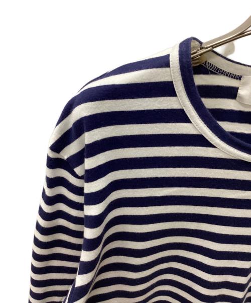 PLAY COMME des GARCONS（プレイコムデギャルソン）PLAY COMME des GARCONS (プレイコムデギャルソン) 長袖カットソー ホワイト×ネイビー サイズ:Lの古着・服飾アイテム