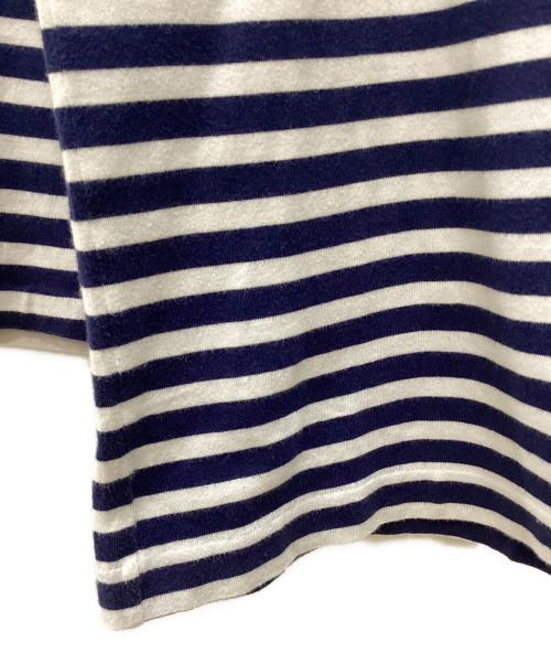 PLAY COMME des GARCONS（プレイコムデギャルソン）PLAY COMME des GARCONS (プレイコムデギャルソン) 長袖カットソー ホワイト×ネイビー サイズ:Lの古着・服飾アイテム
