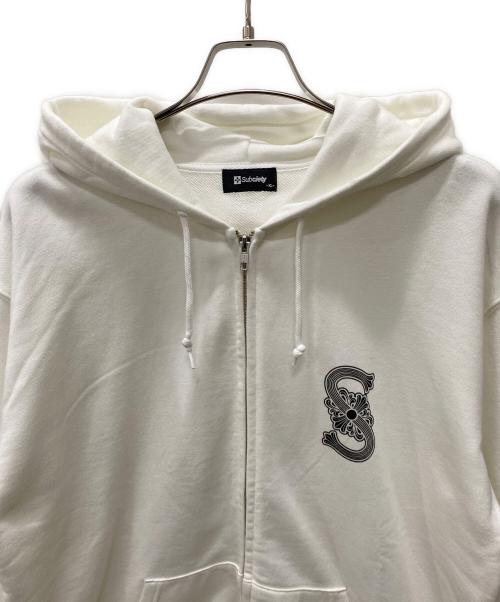 SUBCIETY（サブサエティ）SUBCIETY (サブサエティ) ジップパーカー ホワイト サイズ:XLの古着・服飾アイテム