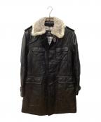 BURBERRY BLACK LABELバーバリーブラックレーベル）の古着「ラムレザーコート」｜ブラック