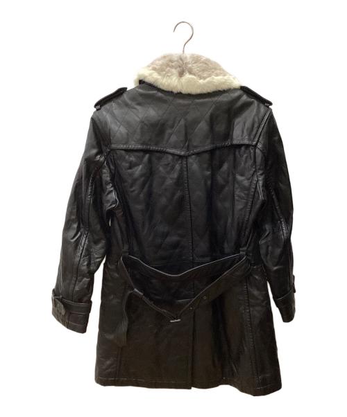 BURBERRY BLACK LABEL（バーバリーブラックレーベル）BURBERRY BLACK LABEL (バーバリーブラックレーベル) ラムレザーコート ブラック サイズ:Ｌの古着・服飾アイテム