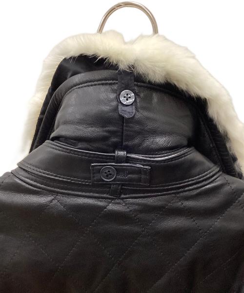 BURBERRY BLACK LABEL（バーバリーブラックレーベル）BURBERRY BLACK LABEL (バーバリーブラックレーベル) ラムレザーコート ブラック サイズ:Ｌの古着・服飾アイテム